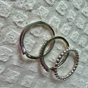 Pandora Silver Trio Ring Set